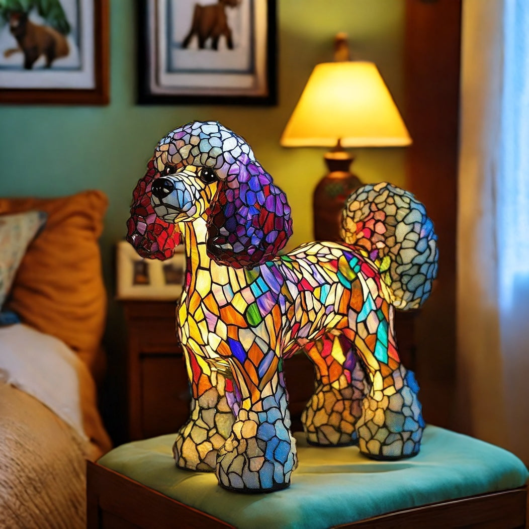Poodle Resin Art Lamp/B
