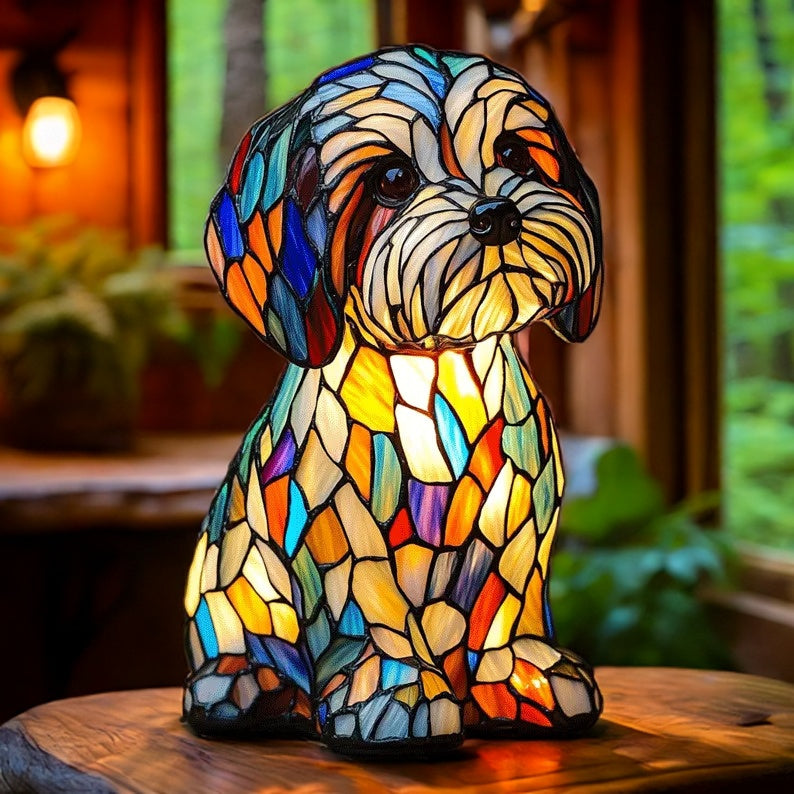 Cavoodle Resin Art Lamp