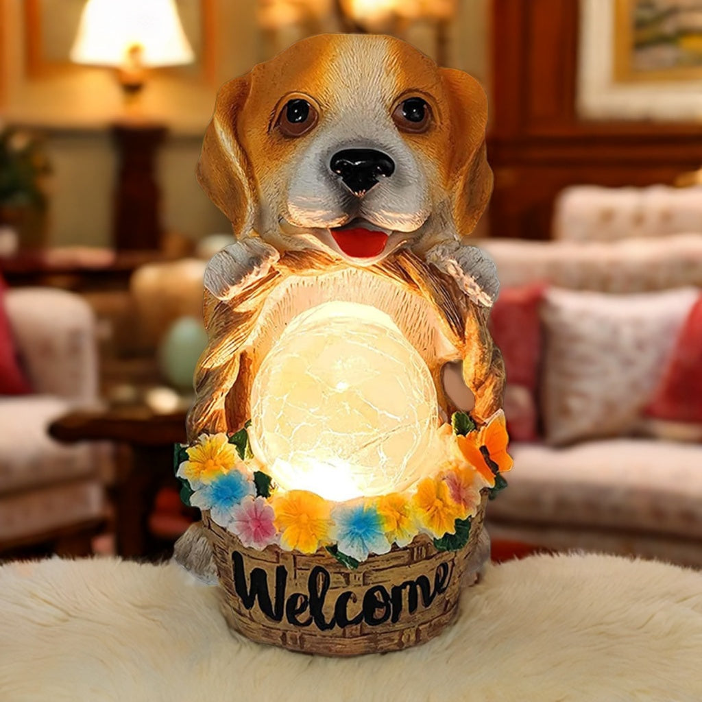 Easter Puppy Resin Art Lamp