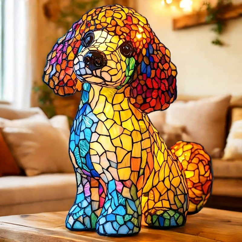 Poodle Resin Art Lamp