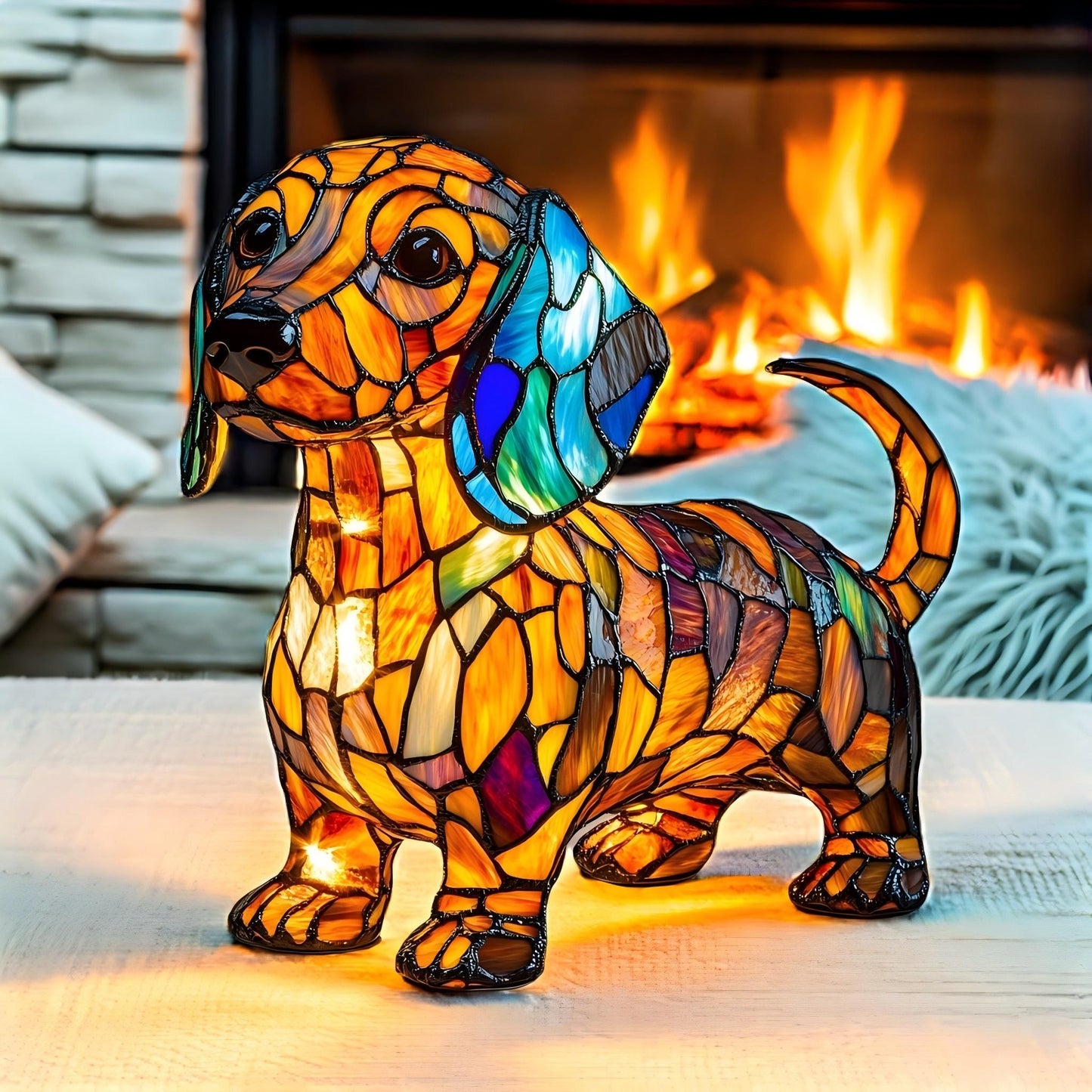 Dachshund Resin Art Lamp