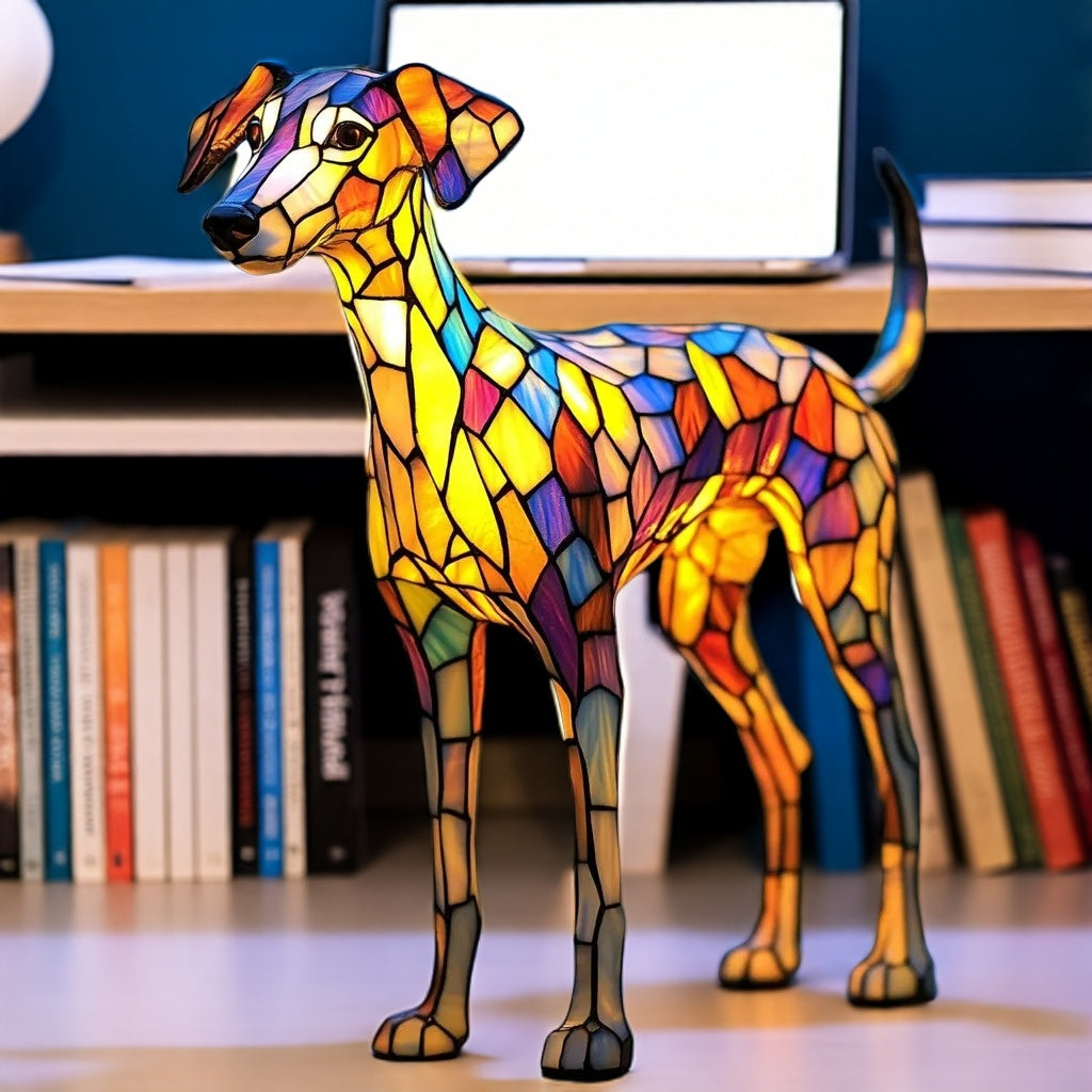 Greyhound Resin Art Lamp