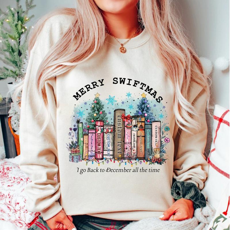 Swiftie Merry Christmas For Booker Book Lover Album Name Song Sweatshirt