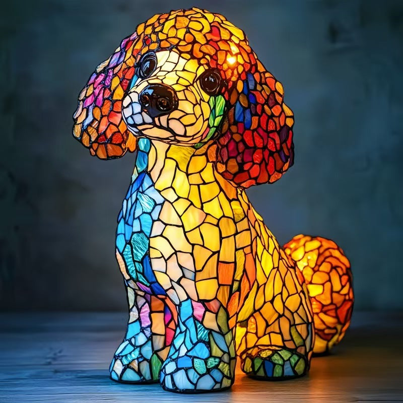 Poodle Resin Art Lamp