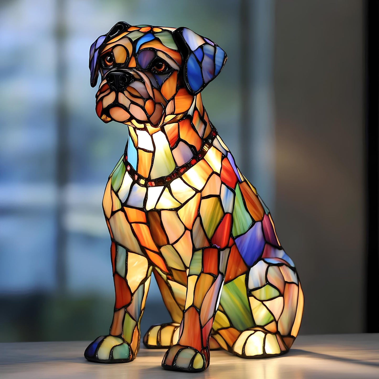 Great Dane Resin Art Lamp