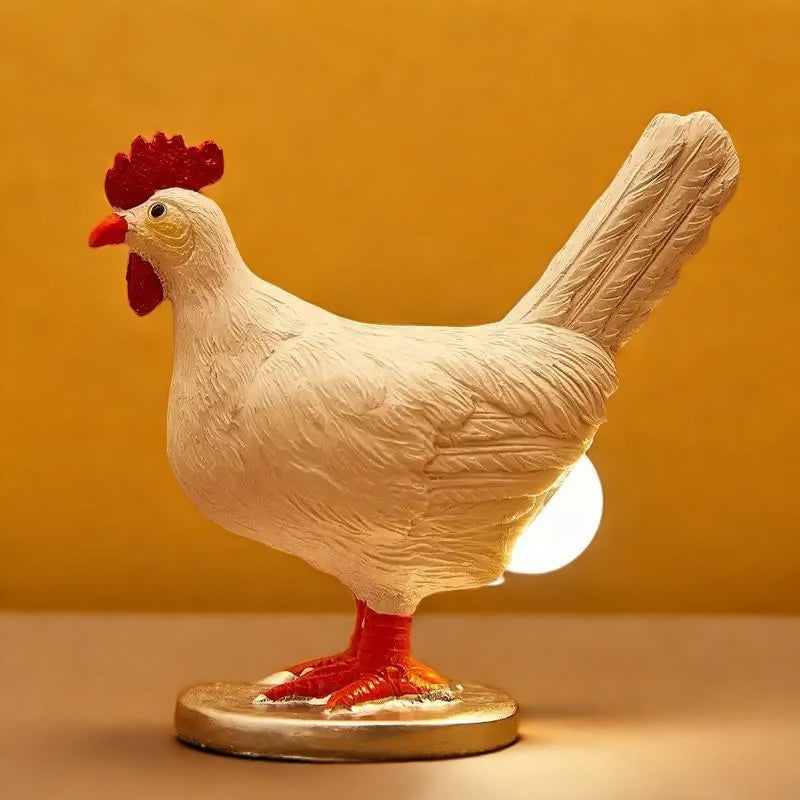 Hen resin art lamp