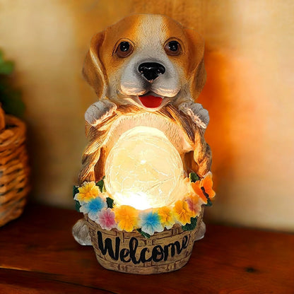 Easter Puppy Resin Art Lamp