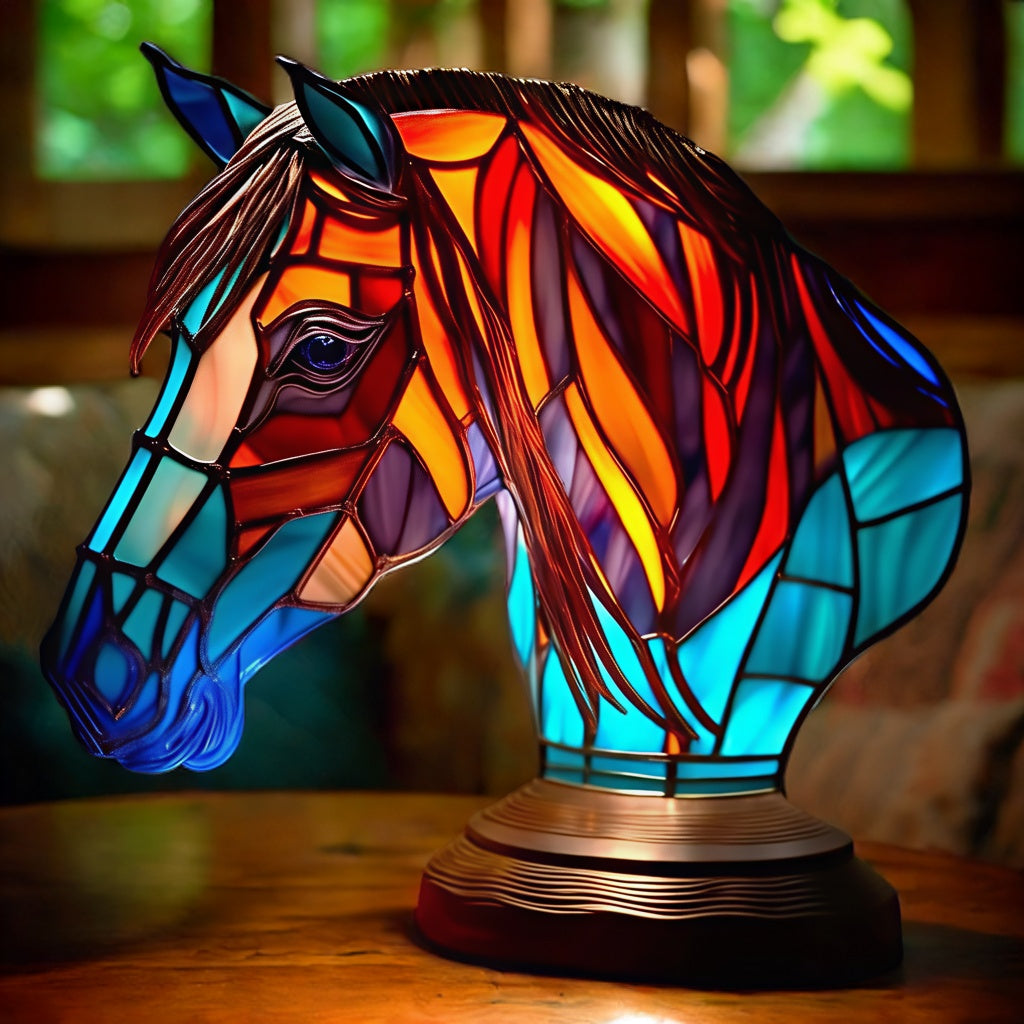 Horse Head Resin Art Lamp