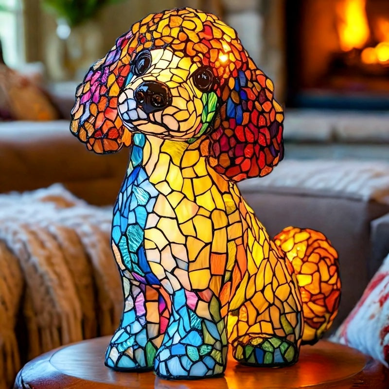 Poodle Resin Art Lamp