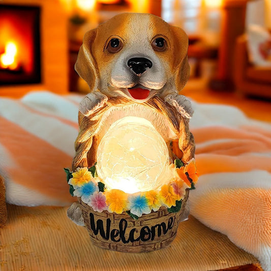 Easter Puppy Resin Art Lamp