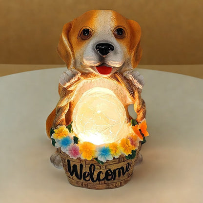 Easter Puppy Resin Art Lamp