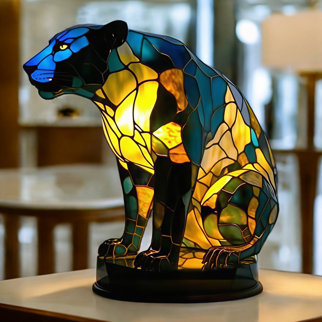 Jaguar Resin Art Lamp