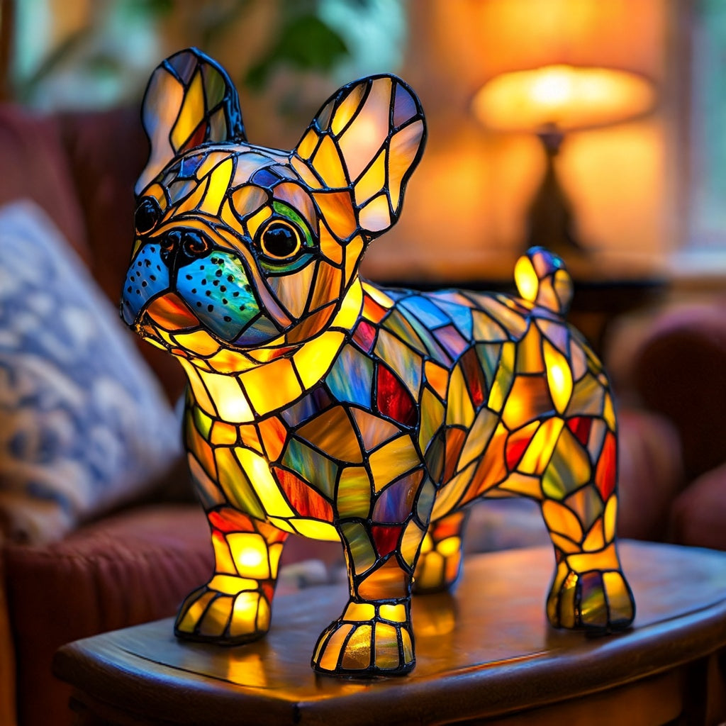 Bulldog Resin Art Lamp