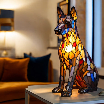 Doberman Resin Art Lamp