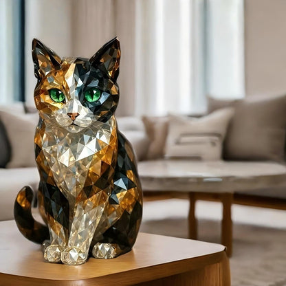 Mystical Cat Crystal Art Figurine