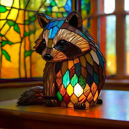 Raccoon Resin Art Lamp
