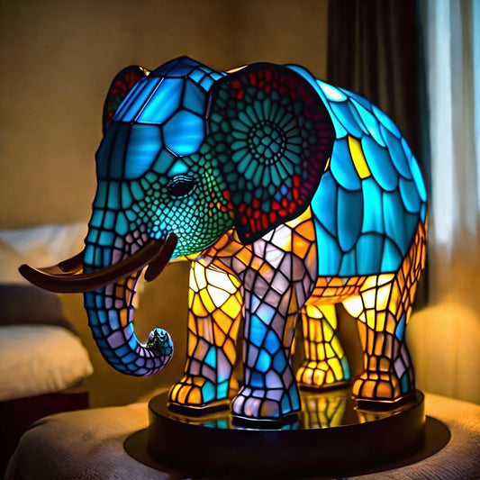 Elephant Resin Art Lamp