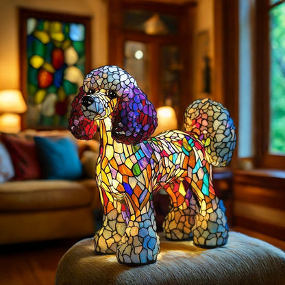 Poodle Resin Art Lamp/B