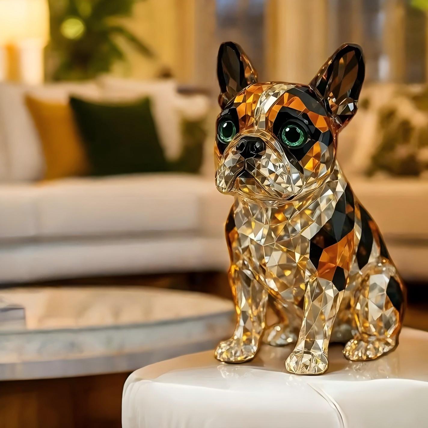 Bulldog Crystal Art Figurine