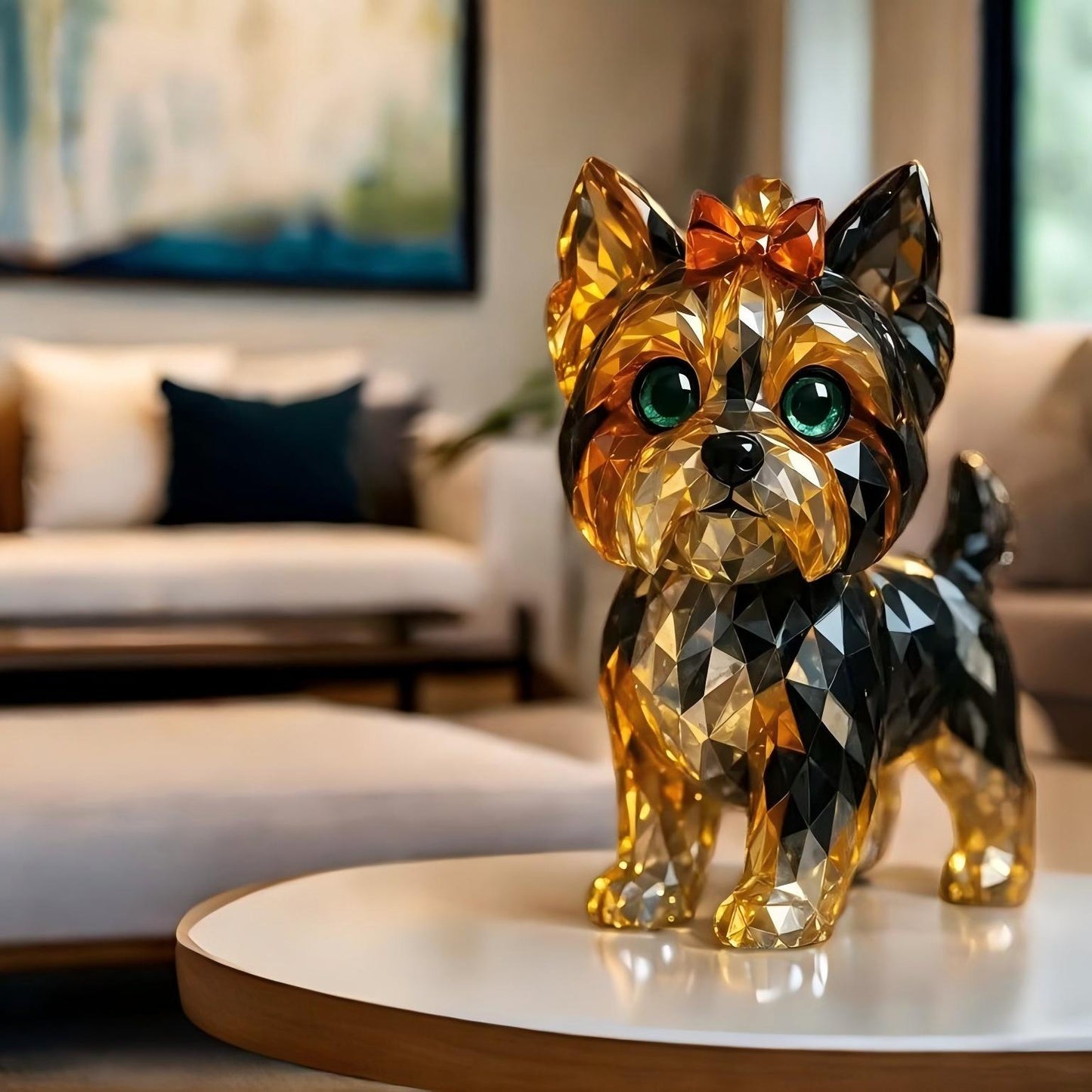 Yorkshire Terrier Crystal Art Figurine