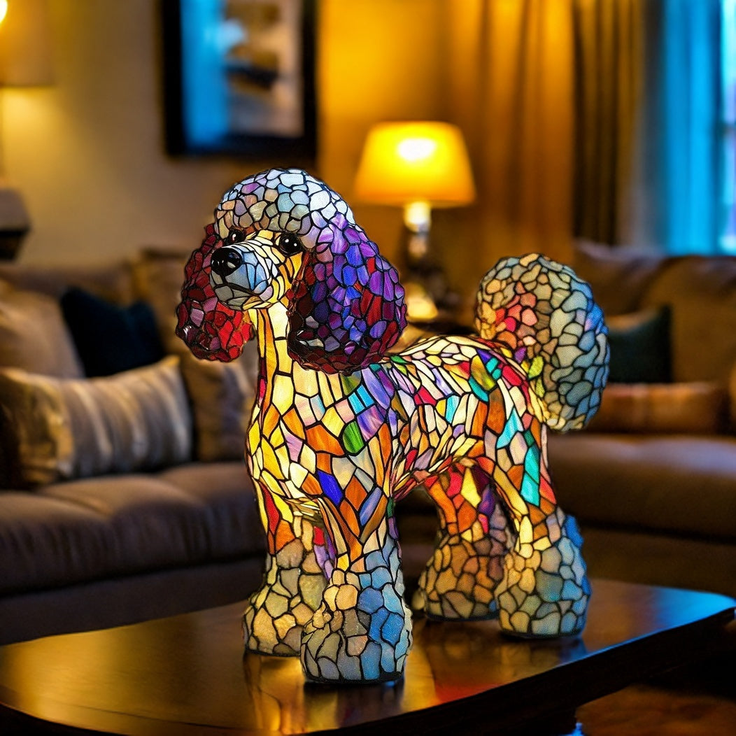 Poodle Resin Art Lamp/B