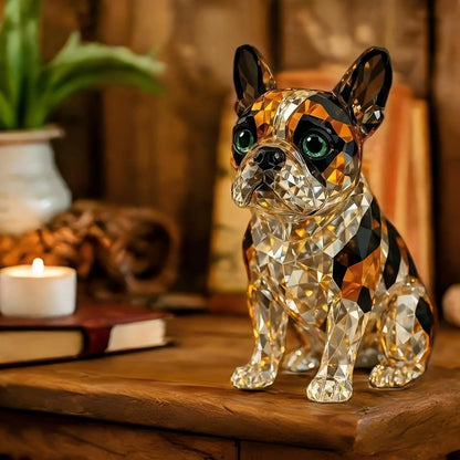 Bulldog Crystal Art Figurine