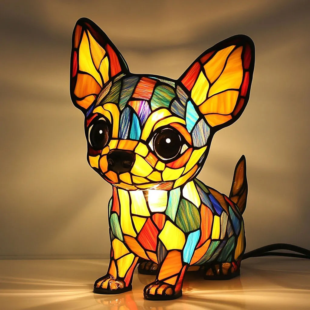 Chihuahua Resin Art Lamp/B