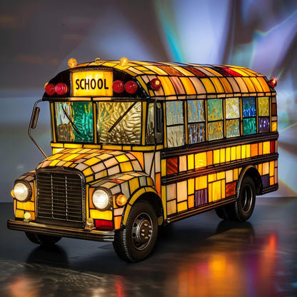 Classic School Bus Resin Art Lamp