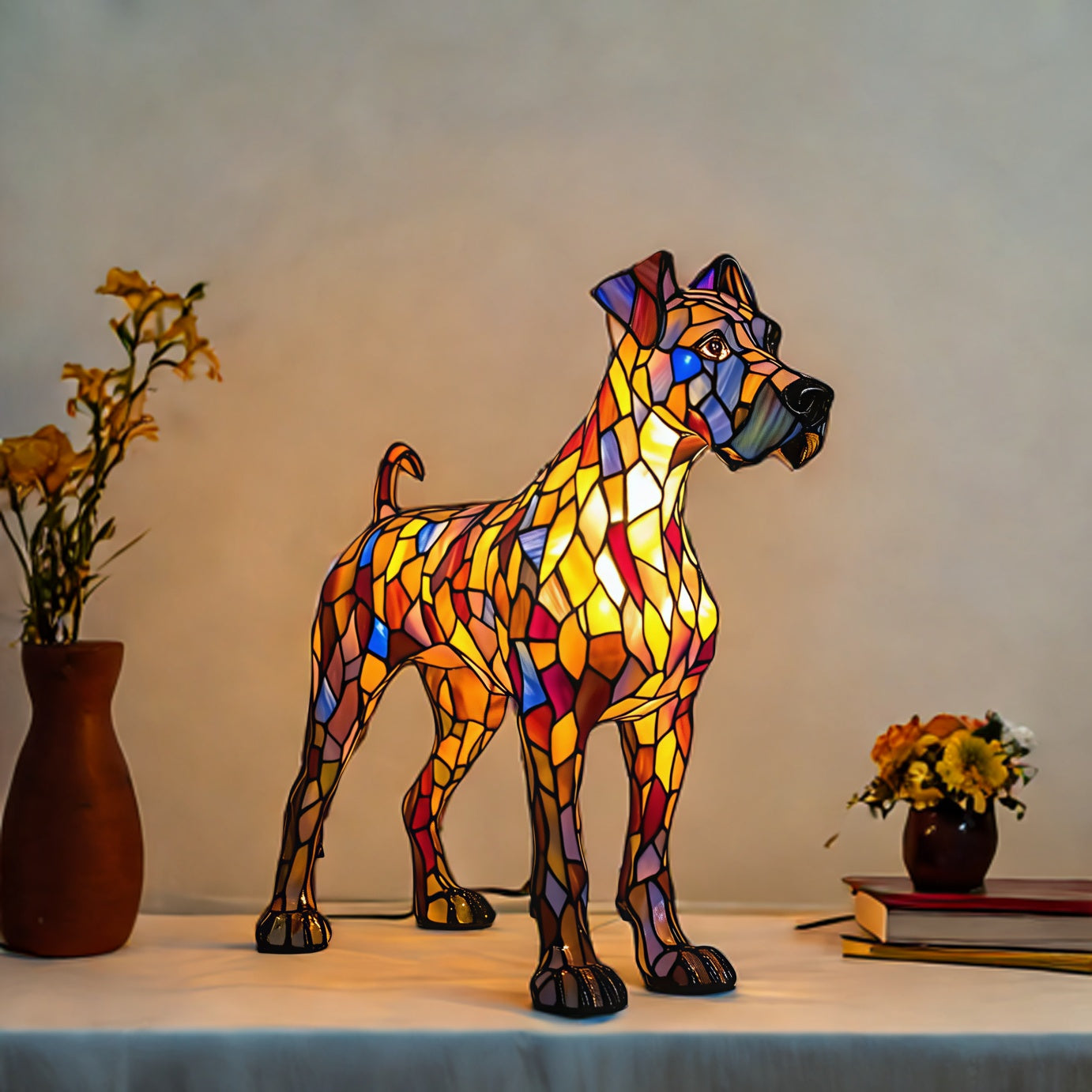 Great Dane Resin Art Lamp/A
