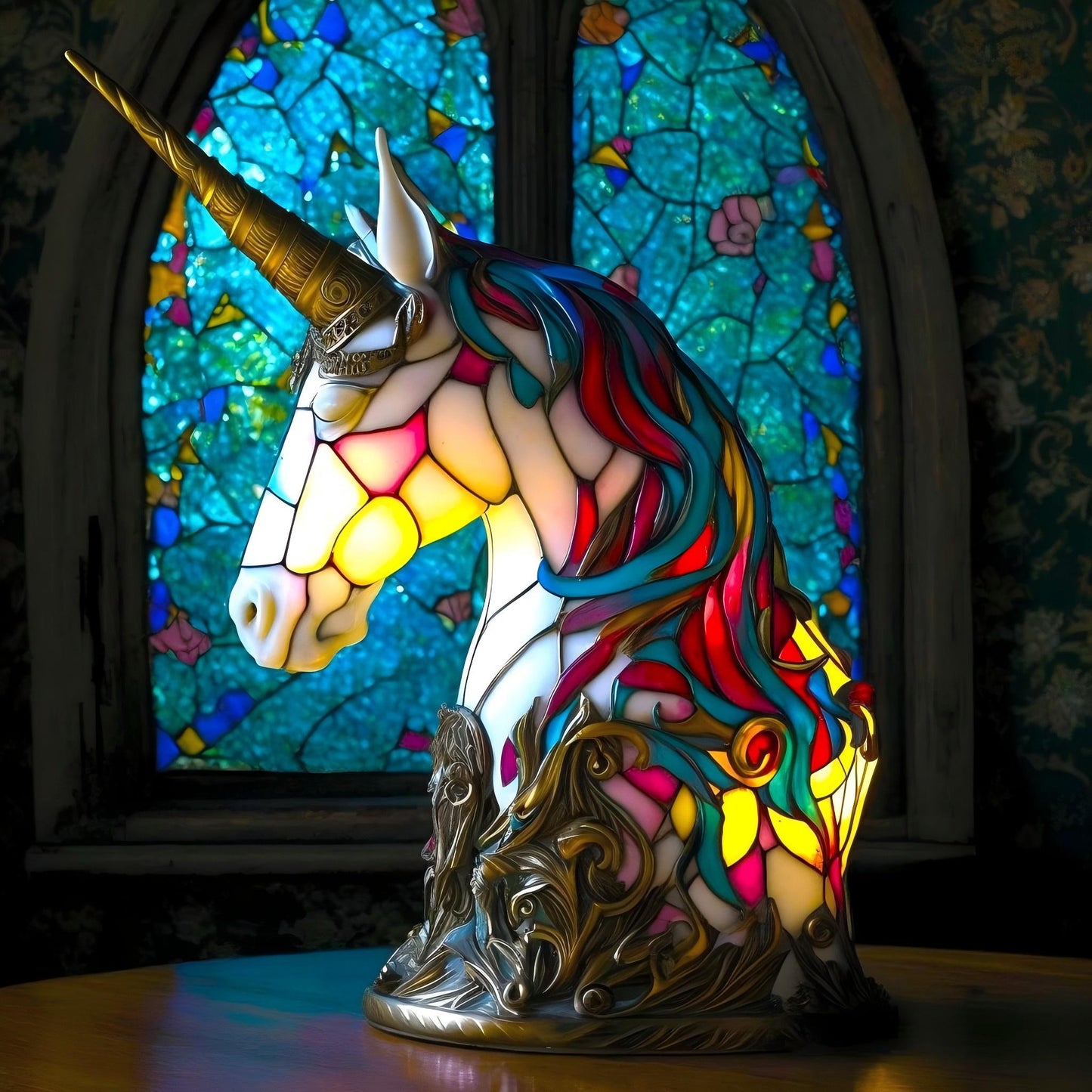Enchanted Unicorn Resin Art Lamp