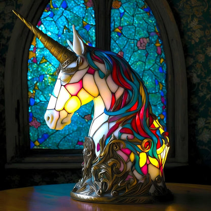 Enchanted Unicorn Resin Art Lamp