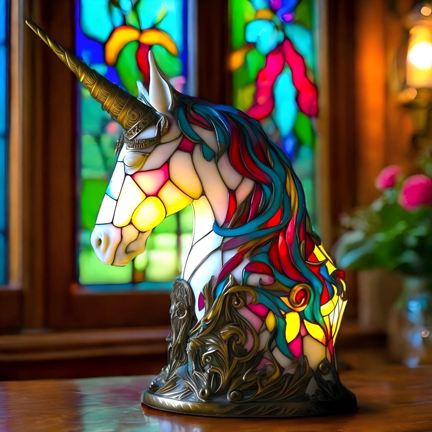 Enchanted Unicorn Resin Art Lamp