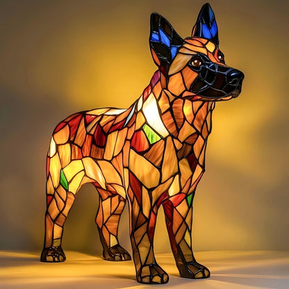 German Shepherd Resin Art Lamp