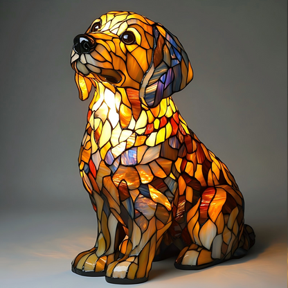 Golden Retriever Resin Art Lamp