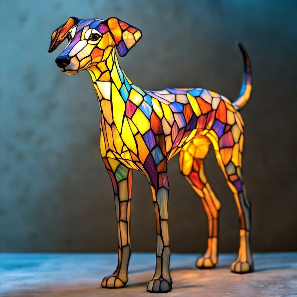 Greyhound Resin Art Lamp