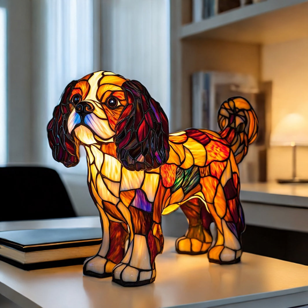 King Charles Spaniel Resin Art Lamp