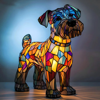 Schnauzer Resin Art Lamp