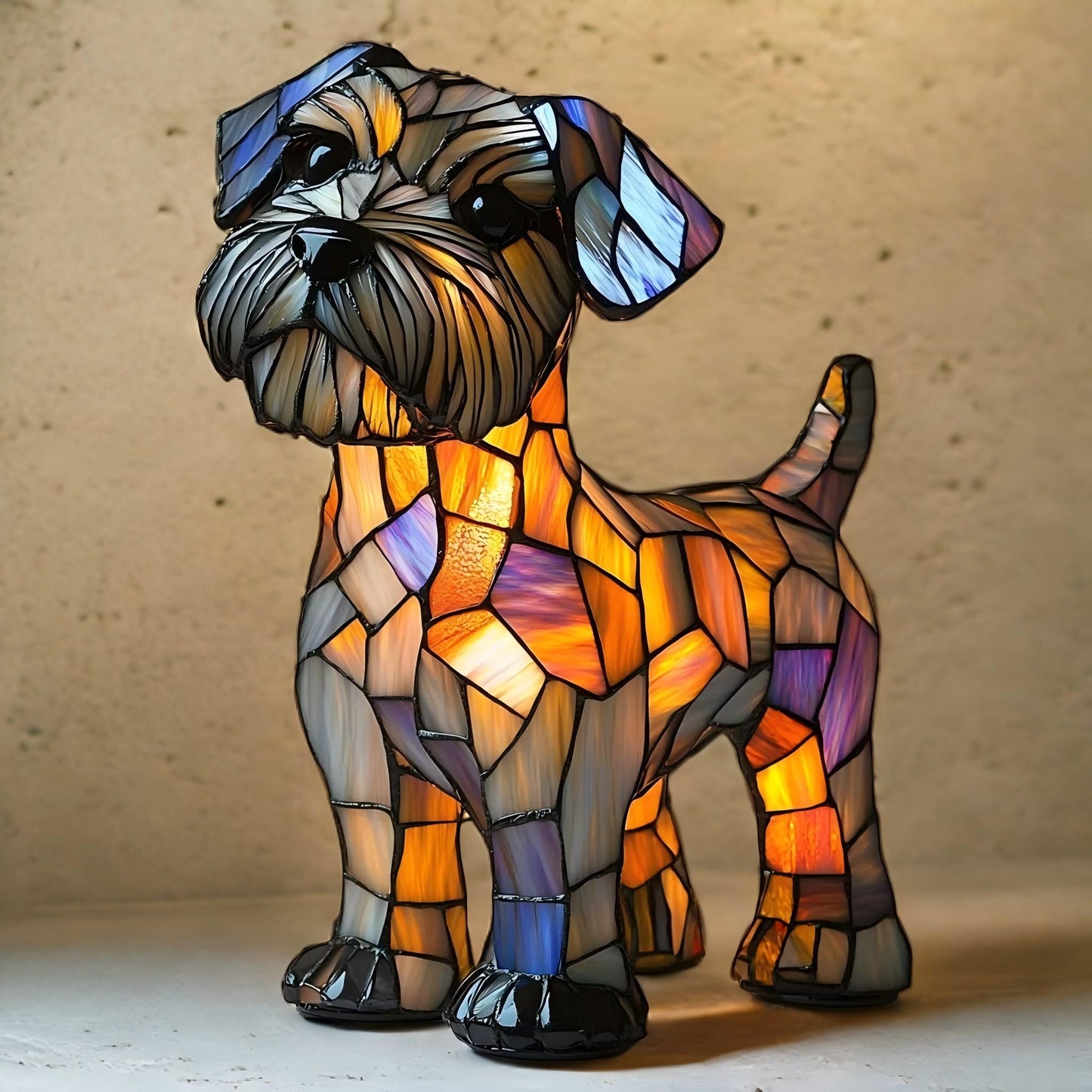 Schnauzer Resin Art Lamp
