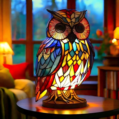 Wise Owl Resin Art Lamp