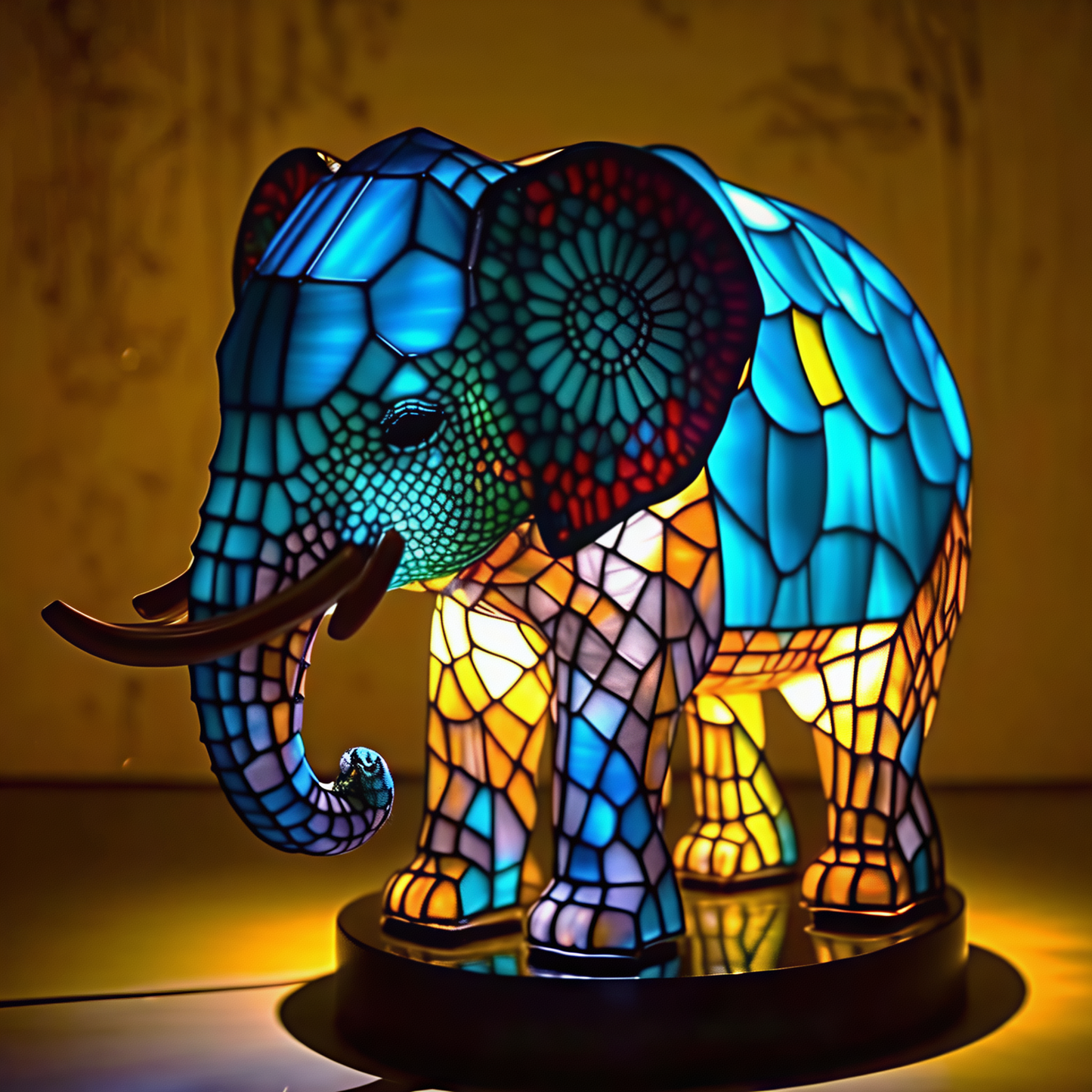 Elephant Resin Art Lamp